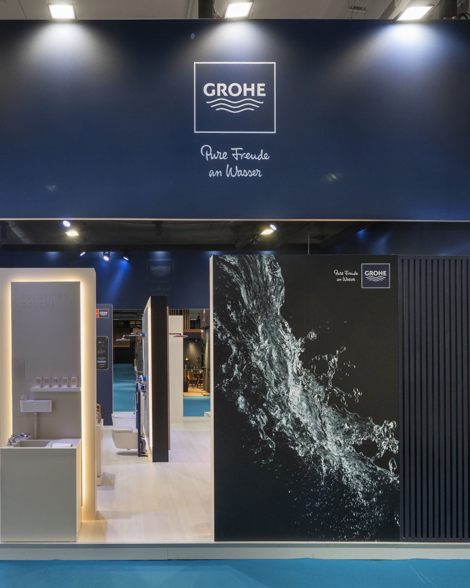 Stand Grohe réalisé par STIK&CO au salon Idéobain 2026 à Paris