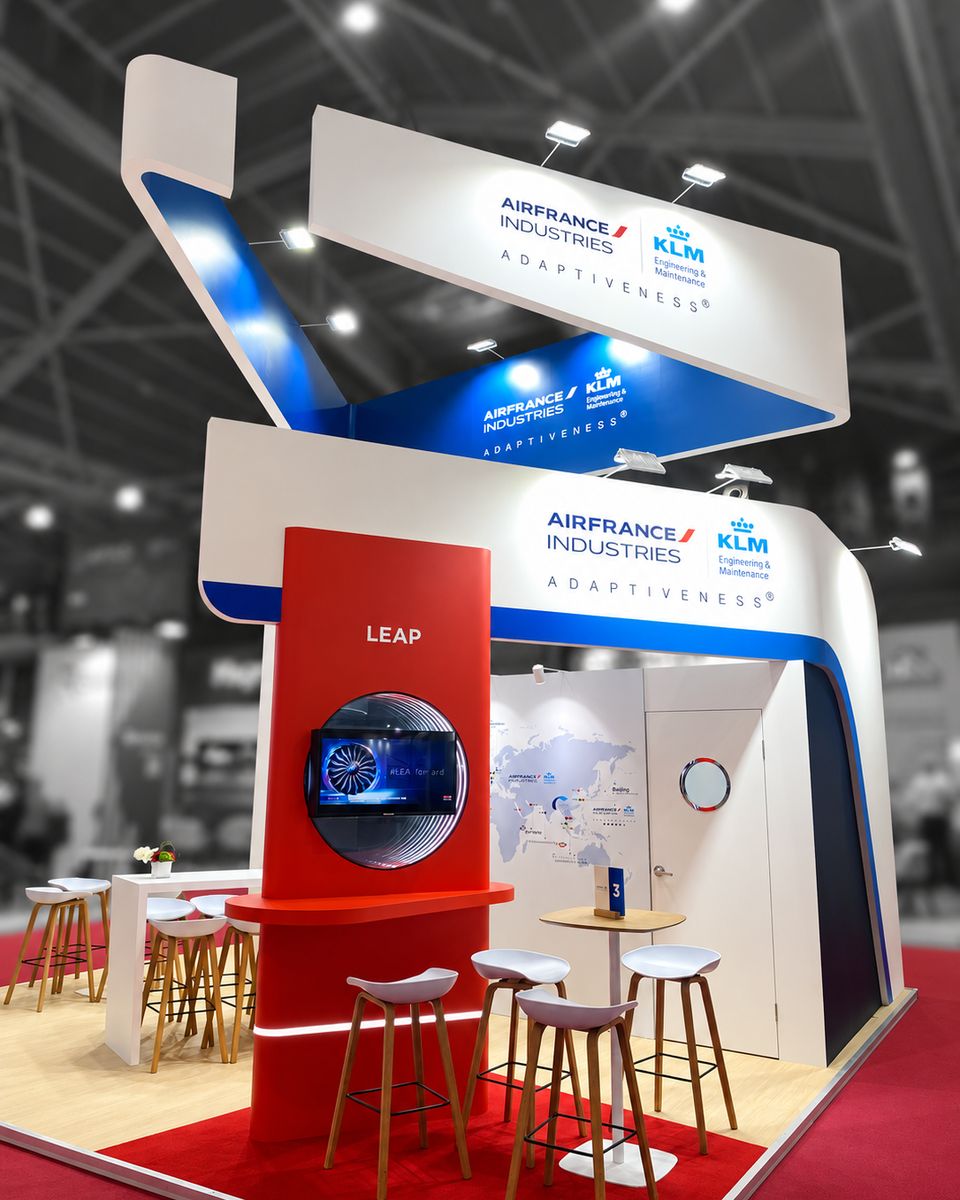 Stand Air France Industries KLM réalisé par STIK&CO pour MRO Asia-Pacific 2026