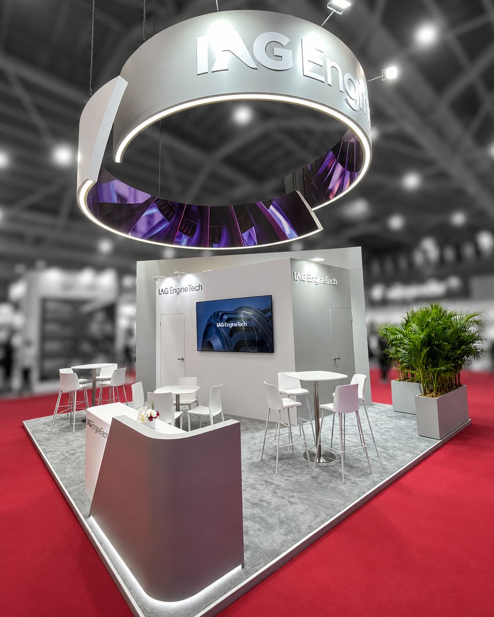 Stand IAG Engine Tech réalisé par STIK&CO au MRO Asia-Pacific 2026 à Singapour