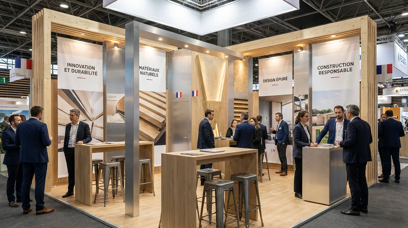 Stand d'exposition sur-mesure dans un salon professionnel en France