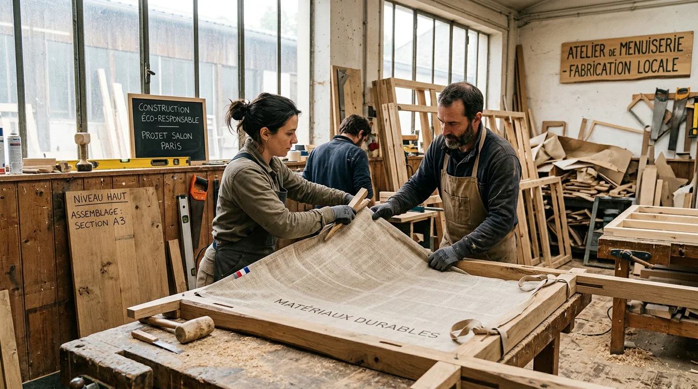Atelier de fabrication de stand réemployable en matériaux recyclés