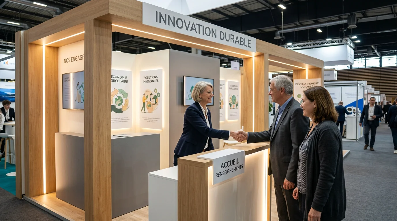Stand d'exposition design et contemporain sur un salon professionnel