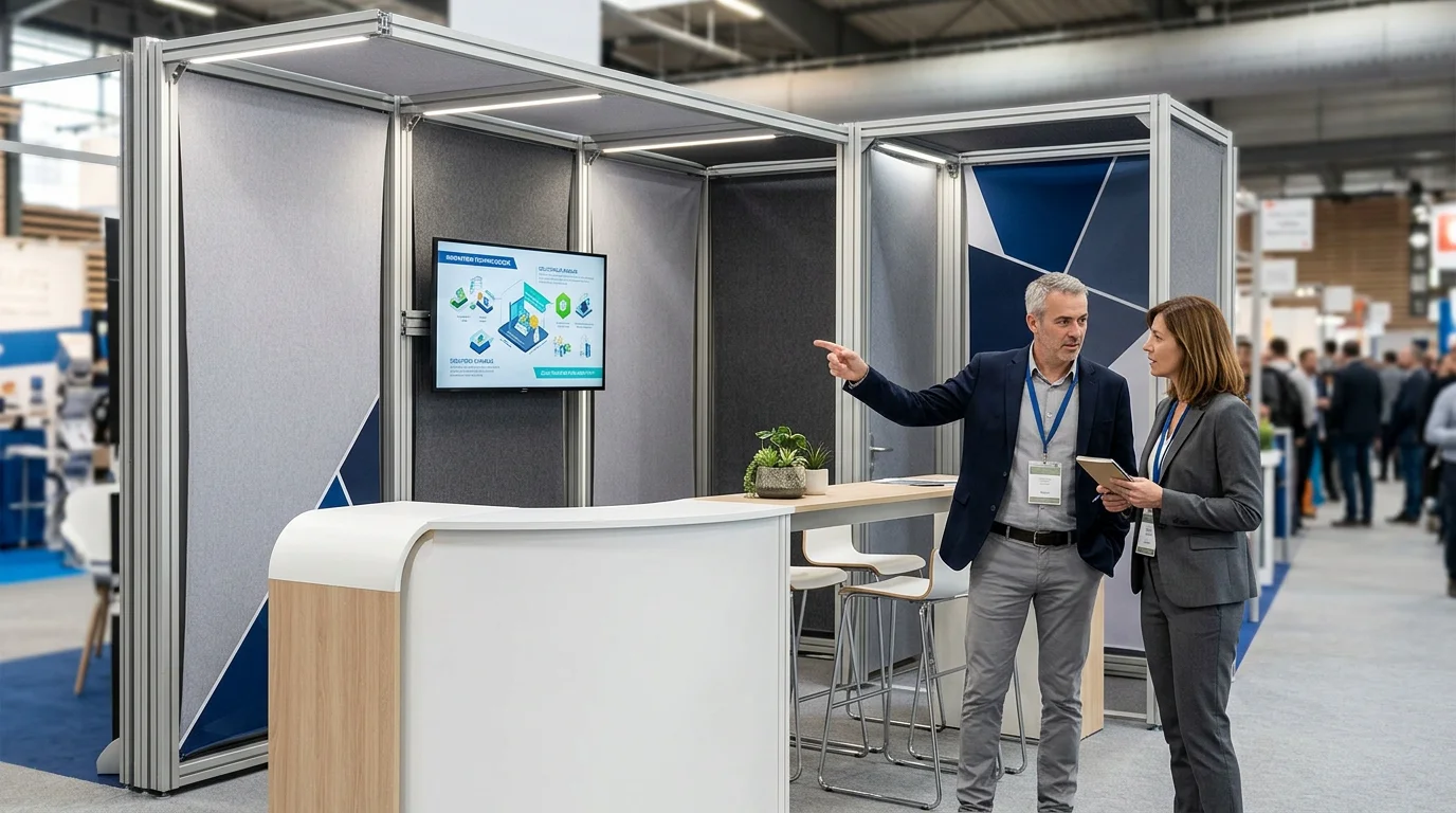 Stand d'exposition modulaire sur mesure sur un salon industriel