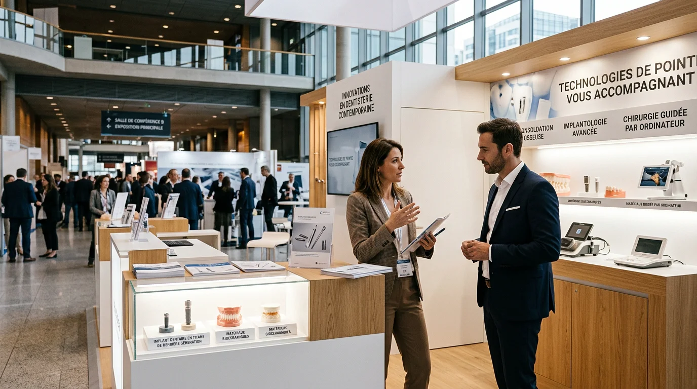 Stand d'exposition sur-mesure sur un salon dentaire au Palais des Congrès