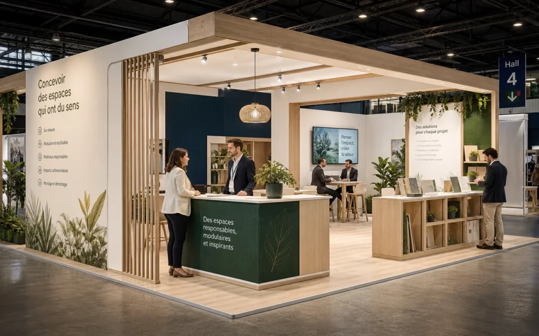 Stand d’exposition sur mesure et réutilisable dans un salon professionnel