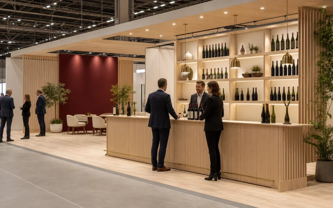 Stand de vin sur mesure dans un salon professionnel à Paris