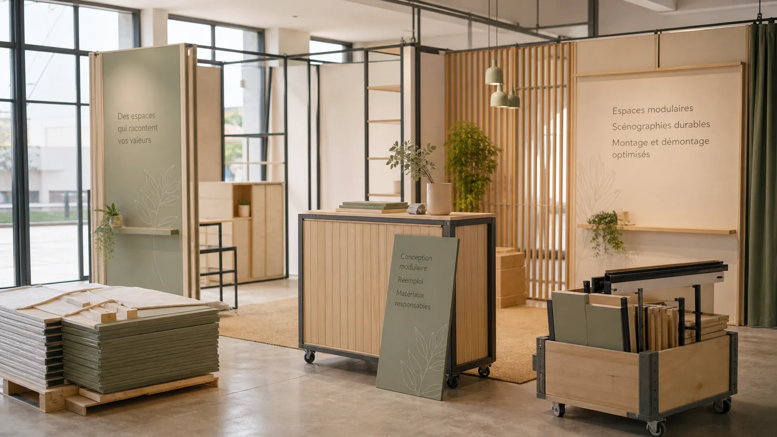 Modules réutilisables pour l’aménagement d’un pop-up store