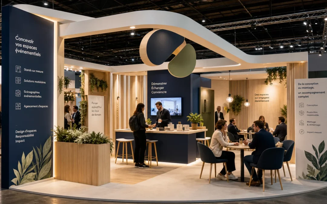 Stand sur mesure contemporain dans un hall de salon professionnel