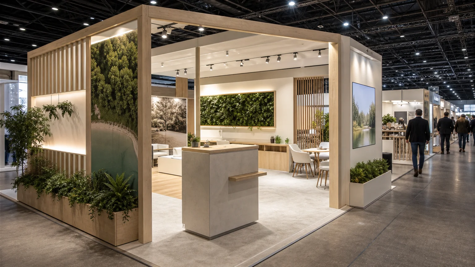 Stand d’exposition éco-conçu avec éléments réutilisables