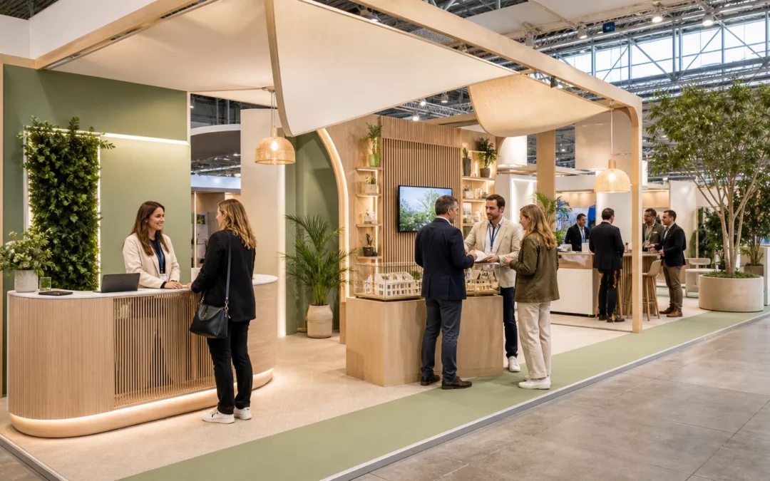 Stand d’exposition éco-responsable sur mesure dans un salon professionnel