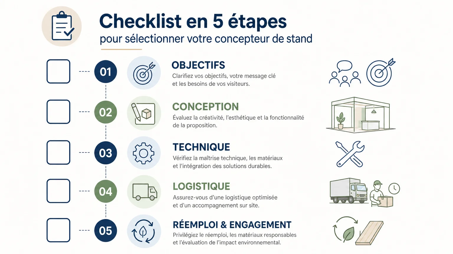 Checklist pour choisir un concepteur de stand de salon