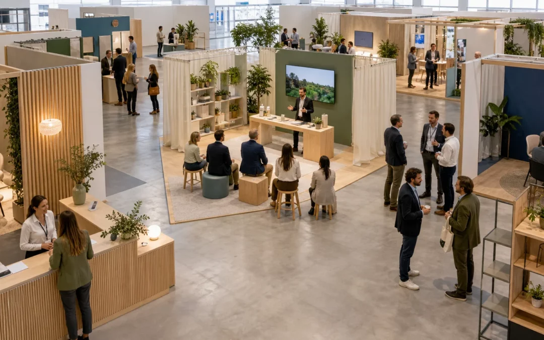 Espace événementiel professionnel conçu pour favoriser les échanges commerciaux