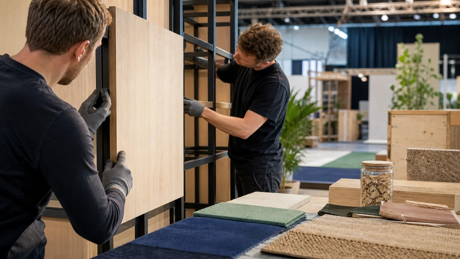 Montage d’un stand modulaire avec des matériaux responsables