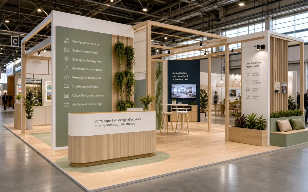 Stand d’exposition sur mesure dans un hall professionnel