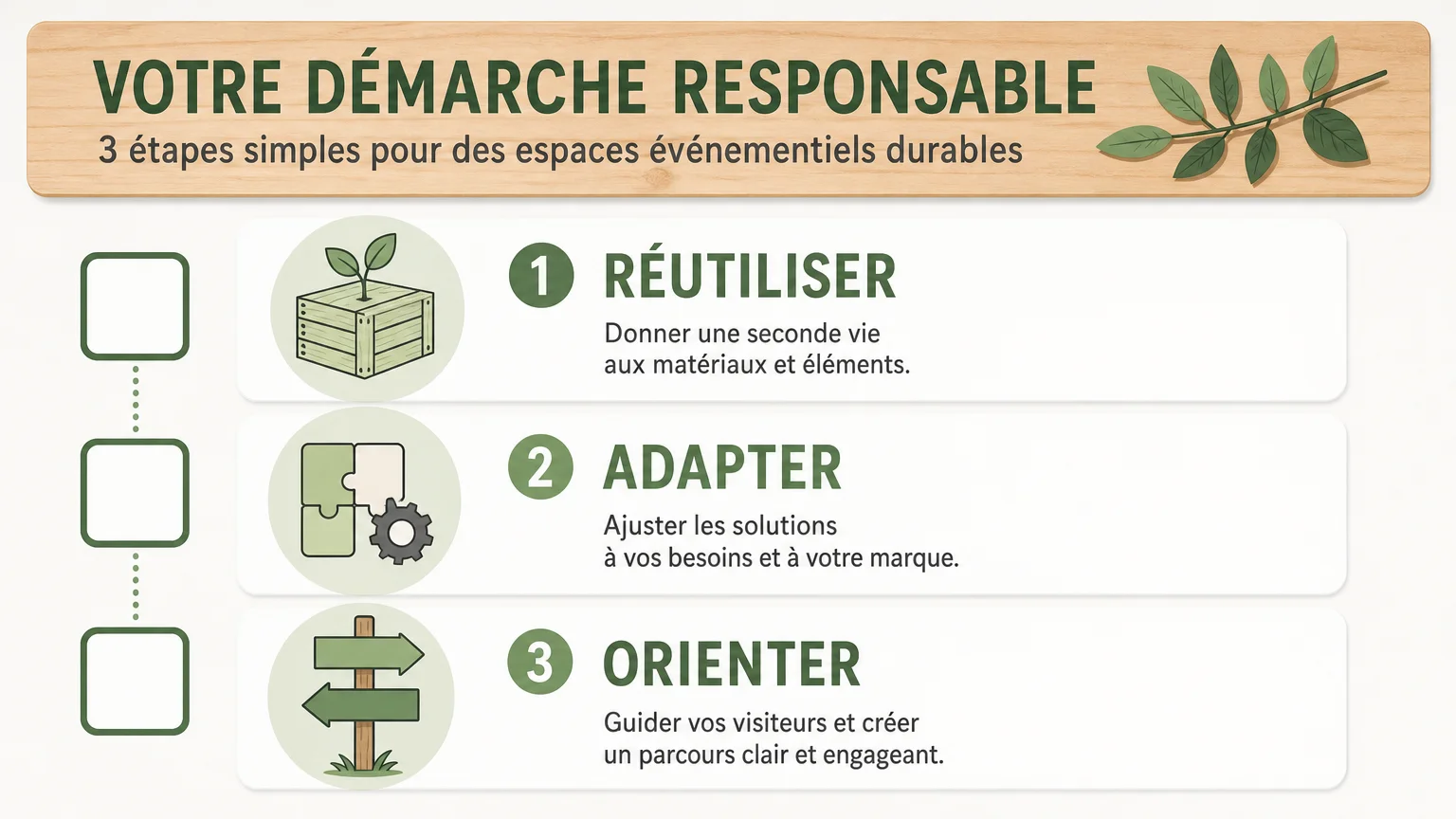 Checklist pour organiser la réutilisation et la seconde vie des composants d’un stand