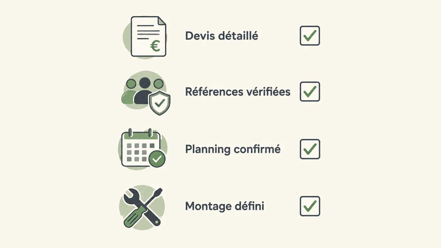 Checklist de quatre vérifications avant de choisir un professionnel du stand