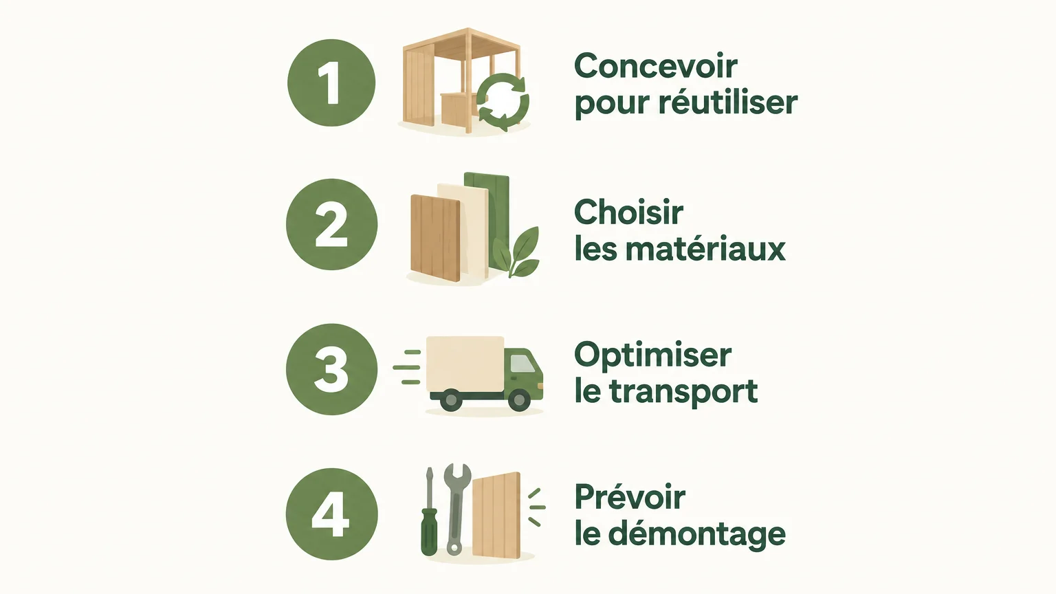 Checklist pour intégrer le réemploi et la logistique dès la conception du stand